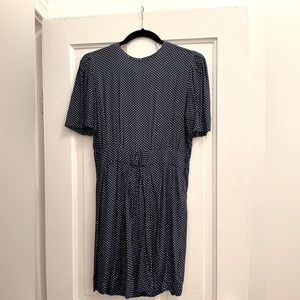 Vintage 1980s Blue dot mini dress size 8